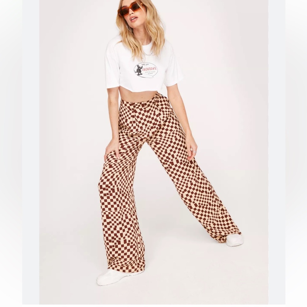 Nasty Gal Checkered pants size 10